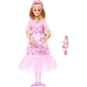 Barbie Кукла Barbie - Лешникотрошачката, Clara с подвижни глезени и играчка Лешникотрошачка (JLW51)