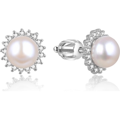 AGATO Stříbrné náušnice s pravou perlou AGUP1656PS