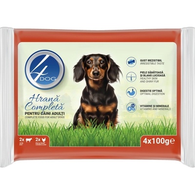 4Dog Mix kuracie a hovädzie 4 x 100 g