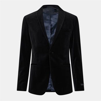 Image 1 of Ted Baker Яке Ted Baker Men's Velvet Tailored Formal Jacket - Black