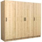 TopMebel Четирикрилен гардероб Victoria TopMebel от меламин в цвят дъб 200x60x181cm - topmebel - 920,82 лв