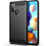 Techsuit Калъф за Samsung Galaxy A21s - Carbon Silicone - Черен (KF23405)