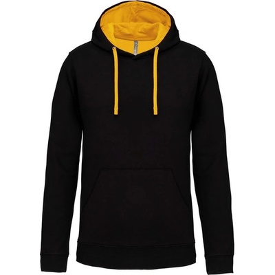 Kariban k446 / Мъжки суитшърт с контрастна качулка - черен/жълт l (20k44619703)