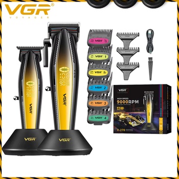 VGR Машинка за подстригване vgr v-270 със стойка за зареждане (Жълт)