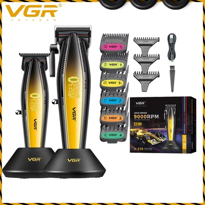 VGR Машинка за подстригване vgr v-270 със стойка за зареждане (Жълт)