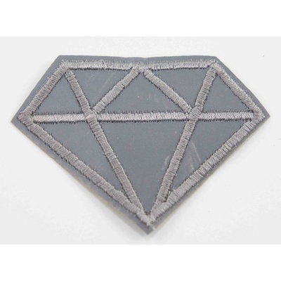 Nažehľovacia záplata - diamant - 6 x 4,5 cm - reflexné