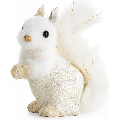 EUROFIRANY SADA 6KS VIANOČNÁ DEKORAČNÁ SQUIRREL 12 CM BIELA