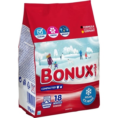 Bonux White Polar Ice Fresh 3v1 prací prášek na bílé prádlo 18 PD 1,17 kg