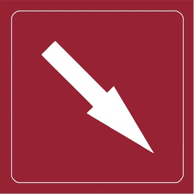 DUKO ŠIPKA ŠIKMÁ symbol červený Formát: 90 x 90 mm