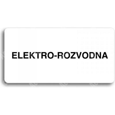 ACCEPT Piktogram ELEKTRO-ROZVODNA - bílá tabulka - černý tisk bez rámečku