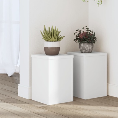 vidaXL Стойки за растения 2 бр бели 20x20x30 см инженерно дърво (852897)