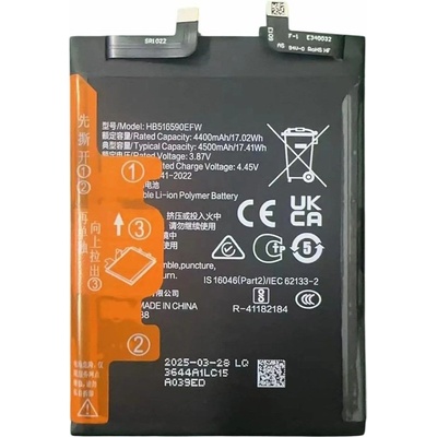 Huawei Honor HB516590EFW Съвместима Литиево-полимерна Батерия 3.87V / 4400mAh за Honor 70 Pro 5G / 70 Pro+ 5G
