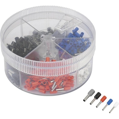 TRU COMPONENTS 739872 sada dutiniek 0.5 mm², 0.75 mm², 1 mm², 1.5 mm², 2.5 mm² čiastočne izolované biela, modrá, červená
