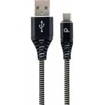 Gembird CC-USB2B-AMCM-2M-BW Gembird premium cable USB-C 2.0 (AM/CM) metal plug, braid, 2m, black/white