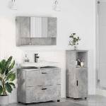 vidaXL Комплект мебели за баня 3 бр. Циментено сиво 76, 5 x 35 x 64 см (3393026)