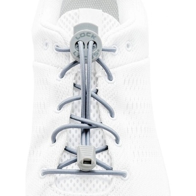 LOCK LACES Шнурове за обувки, сиви плътни (LL5021)