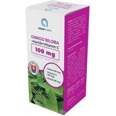 ADAMPharm Ginkgo Biloba+Horčík+Vitamín C 60 kapsúl