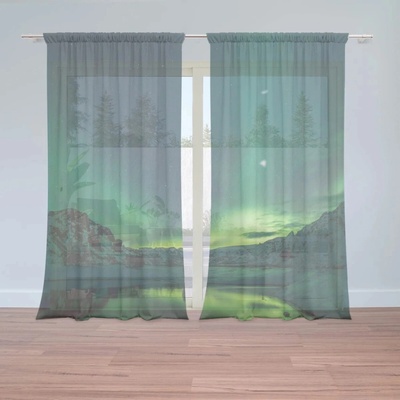 Sablio Záclony Zelená žiara: 2ks 150x250cm