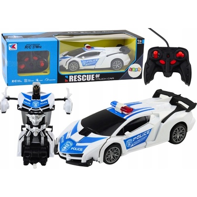 Lean Toys Policejní auto R/C 2v1, robot, zvuky a světla