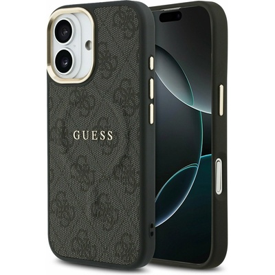 GUESS PU Leather 4G Gold Frame MagSafe Задний Чехол за iPhone 17 Black Guess | Cheren | МЪЖЕ | UNI