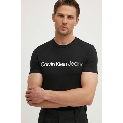 Calvin Klein Jeans Памучна тениска Calvin Klein Jeans в черно с принт J30J322552 (J30J322552)