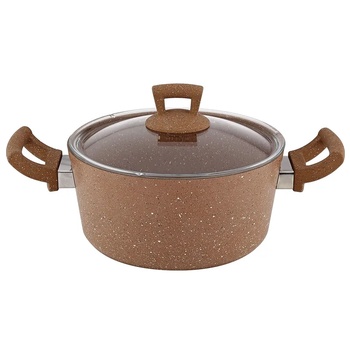 Haschever HR-GRANITE-КАФЯВО-Тенджера Ø20xh10cm 3L ДЪЛБОКА (ETTCKK0320001) (0189309)