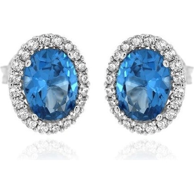 Zlatnictví U Kostela stříbrné náušnice modré oválky 1850