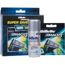 Gillette Mach3 náhradní hlavice 8 ks + gel na holení Sensitive 75 ml dárková sada