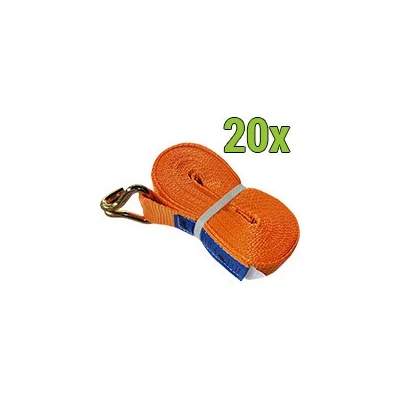 20 x Upínací pás s hákem, délka 9,5m, pevnost 5000kg, šíře 50mm