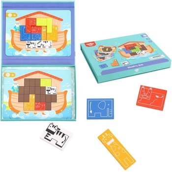 Montessori Tooky Toy Magnetické logické puzzle Tetris Noemova archa 26 ks