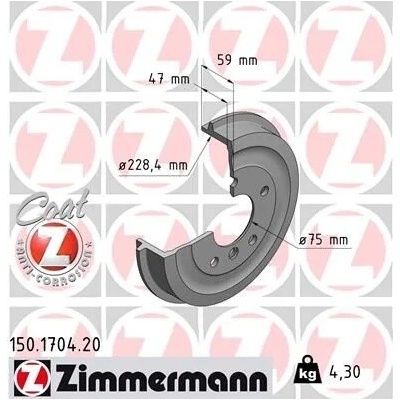 Brzdový buben ZIMMERMANN 150.1704.20 (150170420)