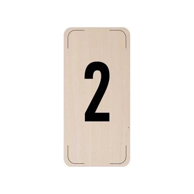 Označení podlaží - číslo 2, dřevěná tabulka, 300 x 150 mm
