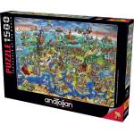 Anatolian Карта на Европа - пъзел 1500 части