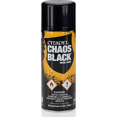 GW Warhammer Citadel sprej: Chaos Black 400ml