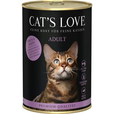 CAT’S LOVE 6х400г Adult Cat´s Love, консервирана храна за котки - риба и пиле