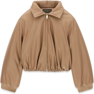 GUESS Кожено кафяво яке бомбър за момиче с цип Guess(Top model 2026)