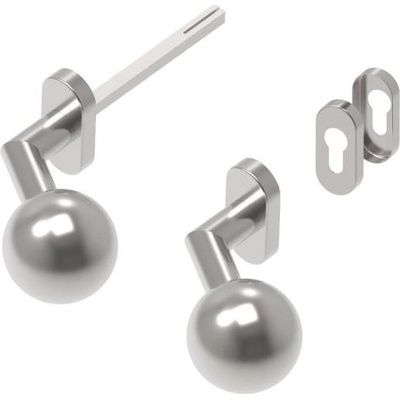Umakov Kľučka - guľa pevná- pár AISI 304, K320, pravá D8/04-2-R-i