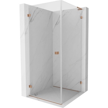 Mexen Lunar-B L лява врата за душ кабина 80 x 80 см, прозрачна, четкана мед - 832L-080-080-65-00-L (832L-080-080-65-00-L)