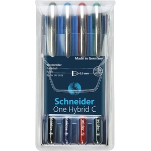 Schneider Комплект химикалки с ролер, 0, 3 мм, SCHNEIDER "One Hybrid C", 4 цвята 183194 (183194)