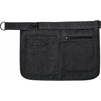 Premier Workwear Džínová zástěra s kapsou PR138 Black Denim 31x32cm