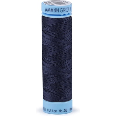 Prima-obchod Bavlněné nitě 100 m Etiketní č.50 Triana Amann, barva 0825 Twilight Blue