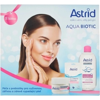 Astrid Aqua Biotic denní a noční krém 50 ml + micelární voda 400 ml + textilní maska 20 ml dárková sada