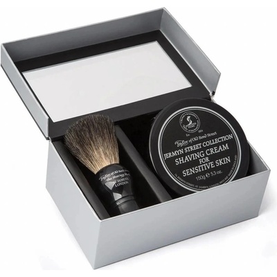 Taylor of Old Bond Street Jermyn Street Collection krém na holenie pre citlivú pleť 150 g + štetec na holenie darčeková sada