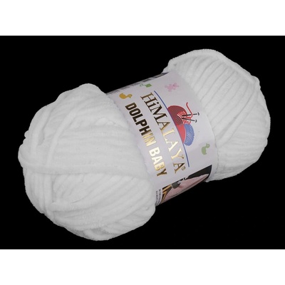 Stoklasa Pletací žinylková příze Dolphin Baby 100 g Balení: 1 ks, Varianta: 1 (80301) bílá 1 (80301) bílá