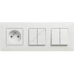 Legrand Legrand-2x двоен ключ № 5 и битова розетка 250V/16A с бяла рамка NILOE STEP (LR0049G)