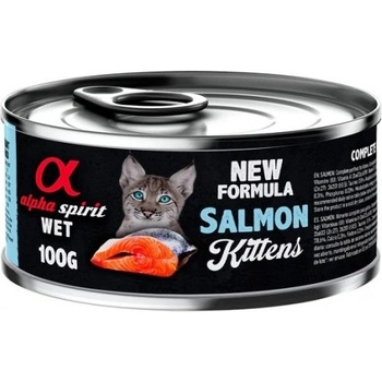 Alpha Spirit Complete wet cat food - Сьомга - консерва за подрастващи котенца с 93% месо и 4% плодове - 100 гр 40040909