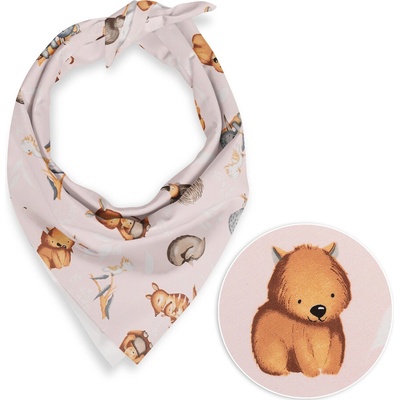 Biante detská bavlnená šatka Sandra SA-533 Austrálske zvieratká na ružovom