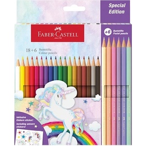 Faber-Castell Faber-Castell: Комплект цветни моливи - 18 + 6 броя (FC111221)