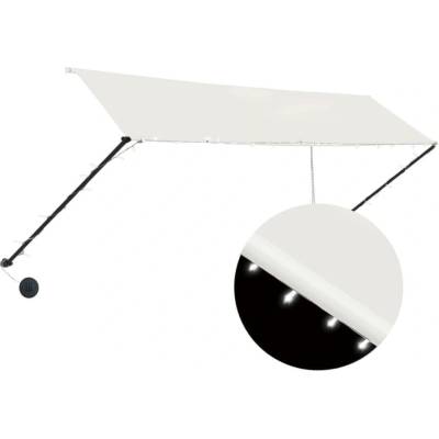 Greatstore Zatahovací markýza s LED světlem 350 x 150 cm krémová