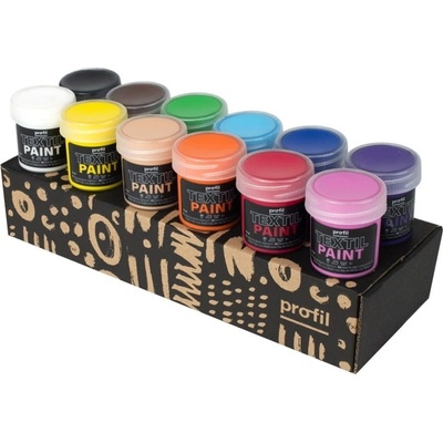 Profil sada farieb na tmavý textil základné odtiene 12 x 25 ml